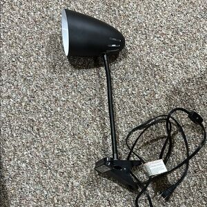 Black Clip-On Desk Lamp for dorm.
